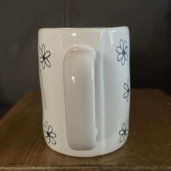 Rae Dunn “Mom” White Mug with Black lettering and Black flowers (12) - Picture 2 of 6